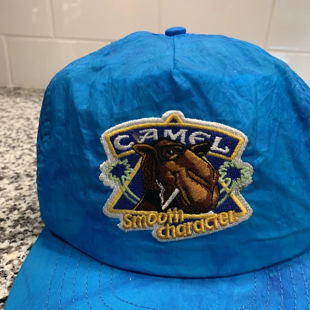 Vintage Camel‎ Smooth Character Joe Camel Blue Nylon Snapback Hat Cap Promo 90s - Picture 2 of 8